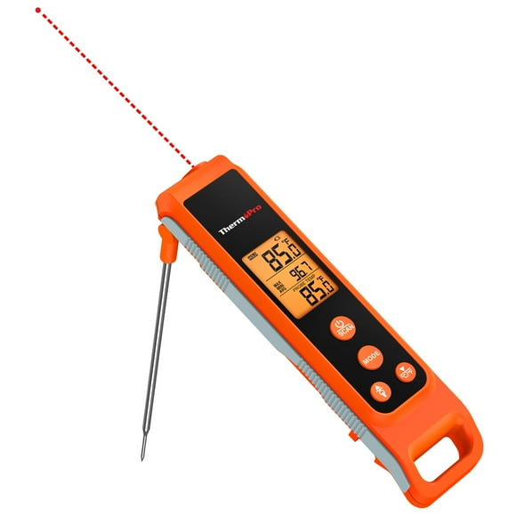 ThermoPro TP420 2-in-1 Instant Read Thermometer for Cooking, Infrared Thermometer Cooking Thermometer with Meat Probe, Non-Contact Laser Meat Thermometer for Griddle Grill Pizza