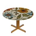 thumbnail image 3 of BANET Mushroom Retro Floral Boho Tablecloth Round Vintage Flowers Bohemian Washable Wrinkle Stain-Resistant Polyester Rustic Farmhouse Table Cloth Holiday Decor For Party Picnic Dining Outdoor 42"-46, 3 of 8