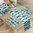 thumbnail image 2 of Ambesonne Blue and White Table Runner & Placemats, Modern Zig Zag, Placemat 4 pcs + Runner 12"x72", Pale Blue Dark Blue, 2 of 2