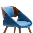 thumbnail image 2 of Xander Blue PU Leather & Wood Dining Sloped Arm Chair (Set 2), 2 of 2