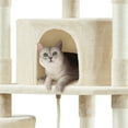 thumbnail image 5 of Yaheetech 79'' Multilevel Cat Tree Condo with Basket & Scratching Posts & Ramp, Beige, 5 of 8
