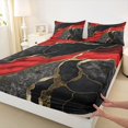 thumbnail image 3 of Homewish Chic Abstarct Ombre Bed Sheets, Black Red Fashion Marble King Sheets, Teens Kids Adult Men Women Sheet Set, Super Cozy Room Decor, 4-Piece, 3 of 7