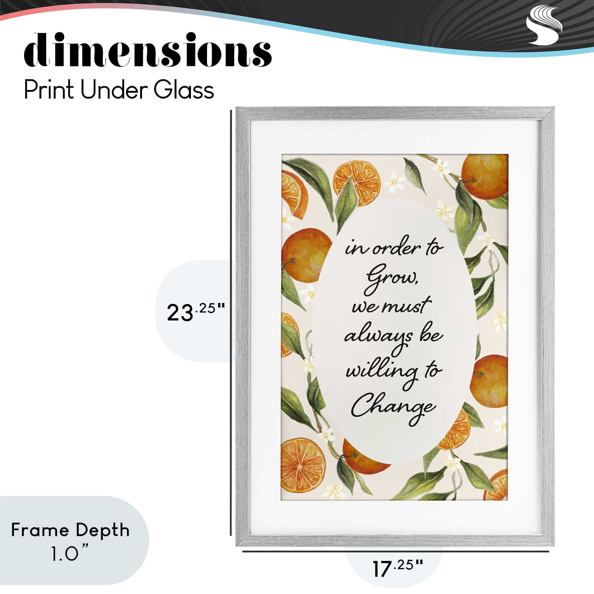 Stupell Industries Willing To Change Quote Gray Framed Print Under Glass, design by Janice Gaynor