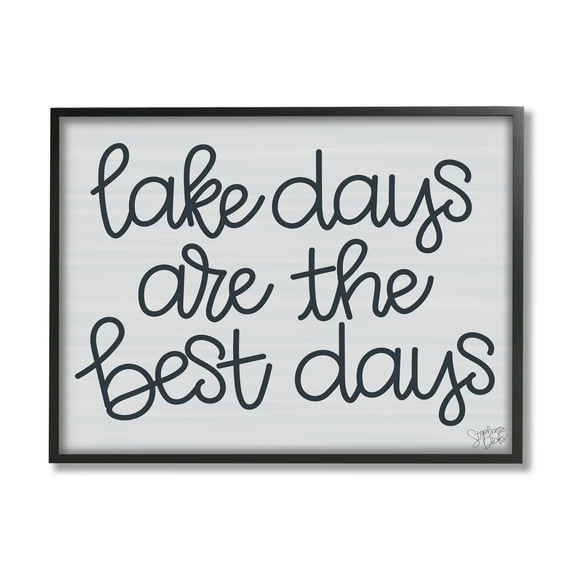 Stupell Lake Days Are Best Nautical Phrase Landscape Painting Black Framed Art Print Wall Art