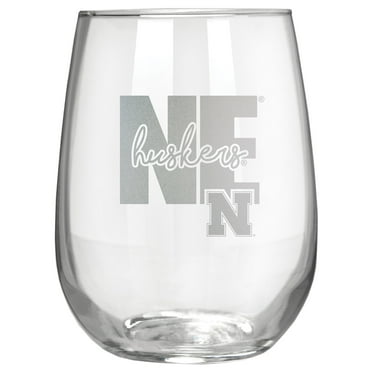 Nebraska Huskers Etched 17oz. City Stemless Wine Glass