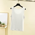 thumbnail image 4 of Gfyviroh Undershirts for Women Soft Comfortable Crewneck Loungewear Tops with Chest Pad Casual Sleeveless Solid Color Tank Tops, 4 of 9