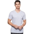 thumbnail image 2 of Lacoste Men's Short Sleeve V-Neck Pima Cotton Jersey T-Shirt,Silver Heathered,XXX-Large, 2 of 4