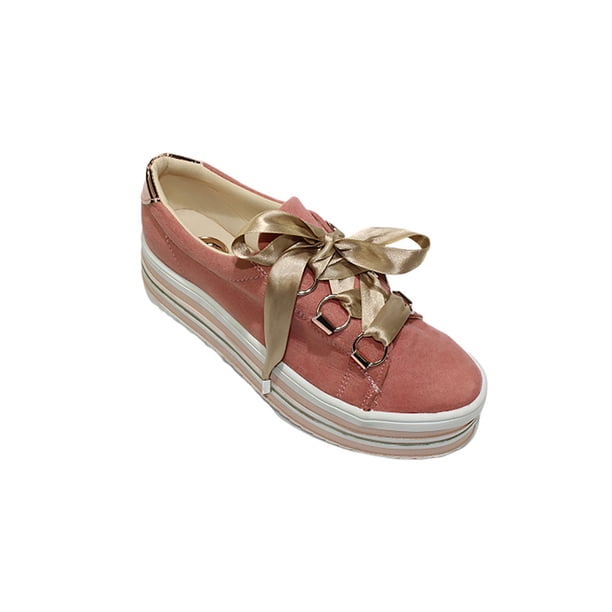 TENIS PLATAFORMA CASUALES LEON MUJER TEXTIL ROSA 1002 LEON 1002p
