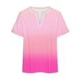 thumbnail image 6 of fatyb Women's Plus Size Tops V Neck Short Sleeve Tee Blouses Printed Summer Casual Loose Tunic Shirts, 6 of 6