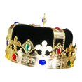 thumbnail image 2 of King Crown Hat Fancy Dress Cosplay Dress up Masquerade Stage Show Tiaras Crown Birthday Hat para fiesta de graduación Vacaciones Negro Fernando Sombrero de corona de rey, 2 of 8