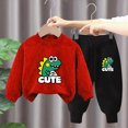 thumbnail image 2 of WXFAZCVU Fall Outfits for Boys Cute Cartoon Print Long Sleeved and Pants Casual Clothes Set Size 1-2 Years, 2 of 4