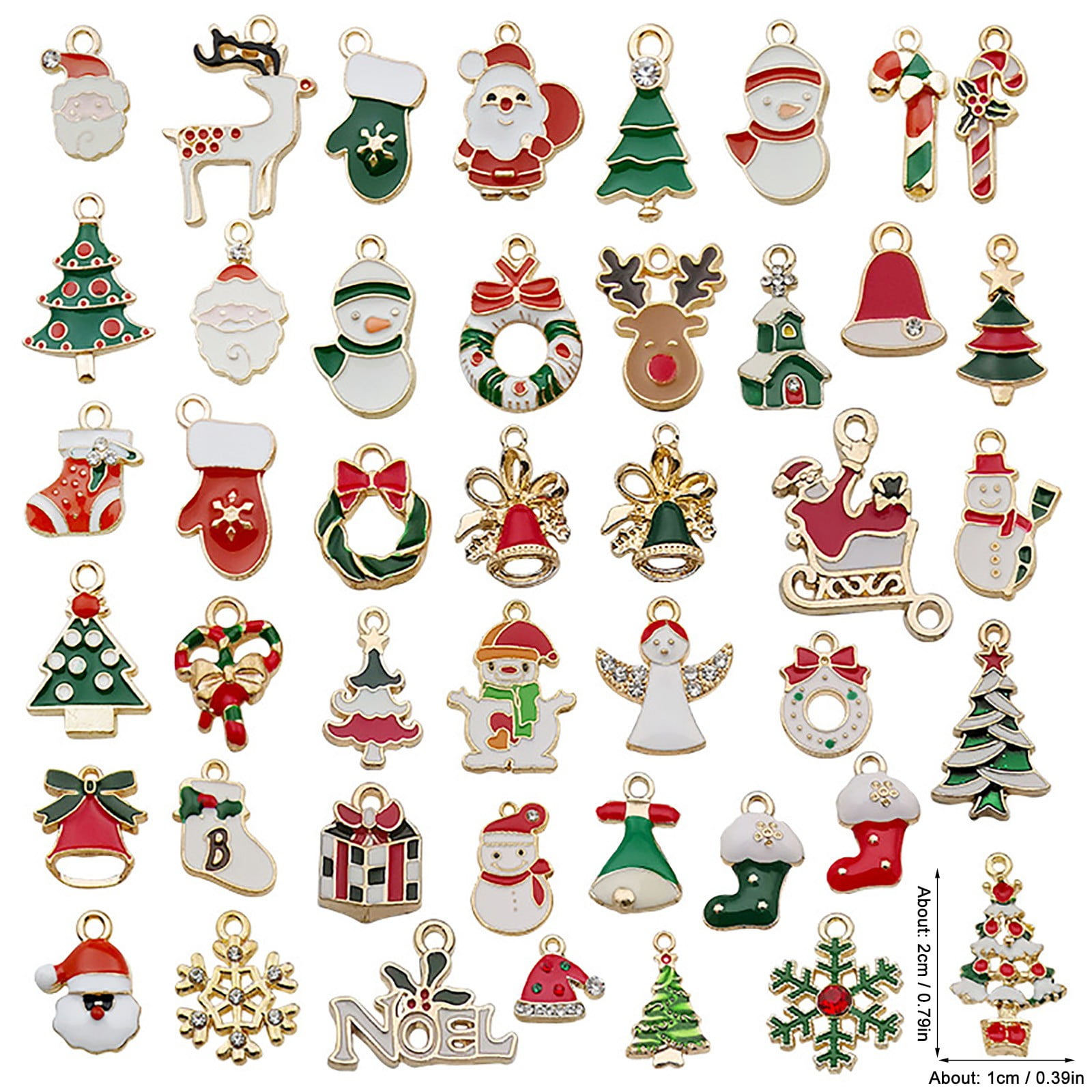 BKBP Mini Resin Christmas Ornaments Set,Rustic Christmas Decorations,Small Miniature Christmas Tree Ornaments - Santa Snowman Gingerbread Angel,Tiny Christmas Tree Decorations with Gift Box!