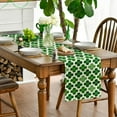 thumbnail image 3 of Green Four Leaf Clover Shamrocks St. Patrick''s Day Table Runner, Holiday Kitchen Dining Table Decoration Home Party Decor 13x72 Inch, 3 of 6