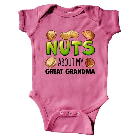 

Inktastic Nuts About My Great Grandma Peanut Almond Pistachio Gift Baby Boy or Baby Girl Bodysuit