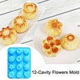 thumbnail image 4 of Juego de 3 moldes de flores de silicona en calidad alimentaria, molde para hornear con flores y forma de corazón, para chocolate, caramelo, gelatina, cubitos de hielo (rosa, azul y verde) Vhermosa 2033861, 4 of 8