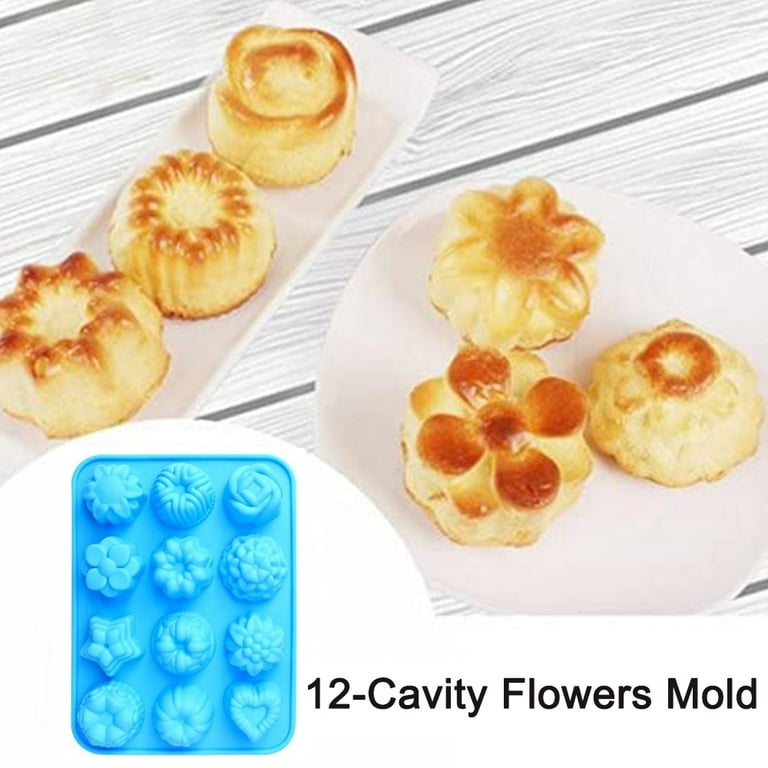 Food Grade Silicone Flower Molds, Baking Sheets With Flowers And Hearts,  Candy, Jelly, Ice Cube, Muffin Silicone Molds - Temu