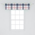 thumbnail image 2 of Ambesonne Plaid Window Valance, British Country Pattern, 54" X 12", Vermilion Navy Blue, 2 of 3