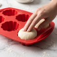 thumbnail image 6 of Silicone Baking Mold 6 Cup Flower Shaped 12X8 Inch Red Silicone Cupcake Pan for Homemade Muffins Dessert Baking Supplies for Home Kitchen Diy Baking, 6 of 6
