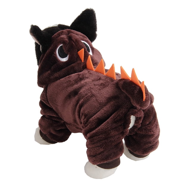 Ropa Para Mascotas Ropa Para Perros Disfraz De Dinosaurio Para Mascotas Disfraz De Dinosaurio Para Perros Ropa De Abrigo Para Mascotas Invierno Polar De Coral Café Mascota Cuatro ANGGREK Ropa para mascotas