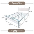 LirtedAura Modern Queen Size Bed Frame, Metal Platform Bed with Velvet
