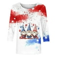 thumbnail image 4 of American Flag Tshirts Shirts for Women 3/4 Sleeve USA Star Stripes Fourth July Tee Shirts Fashion Gnome Graphic Tunic Tops Classic Fit Crew Neck Tshirts Cute Independence Day Patriotic T-Shirts, 4 of 4