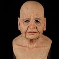 thumbnail image 3 of Cosplay Bald Old Man Wrinkle Face Mask Halloween Party Carnival Props, 3 of 6