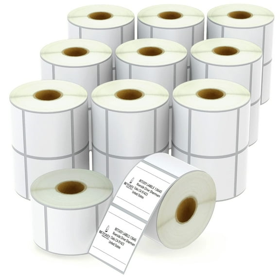 2" x 2" (51 mm x 51 mm) Square Labels Compatible with Zebra & Rollo Label Printer,Premium Adhesive & Perforated [20 Rolls, 15000 Labels]