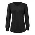 thumbnail image 5 of Women Sweaters Women Tops Ladies' Fashionable Casual Corset V Neck Long Sleeved Shirt Lace Top Sweater, 5 of 6