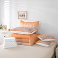 thumbnail image 6 of Homewish Stripes Pattern 7pcs Bedding Comforter Set,Asbtract Minimalist Desgin Queen Bedding Sets,Gradient Orange Gray Queen Sheet Sets For Girls Kids,Ultra Soft Home Decor Reversible, 6 of 8