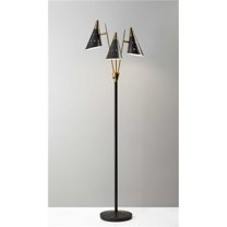 Black Metal 3-Arm Floor Lamp, 22 x 19 x 66 in.