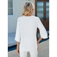 thumbnail image 4 of Women'S Casual Chiffon Blouse Tops 1/2 Ruffled Sleeve V Neck Loose Fit Blouses Shirts White S, 4 of 6
