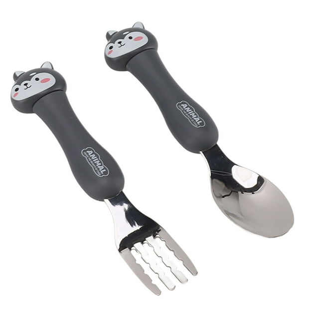 Kid Utensils Set,Cartoon Portable Stainless Steel Spoon Forks Training Utensils Children Flatware With Storage Case For Home Outdoor Travel Picnic