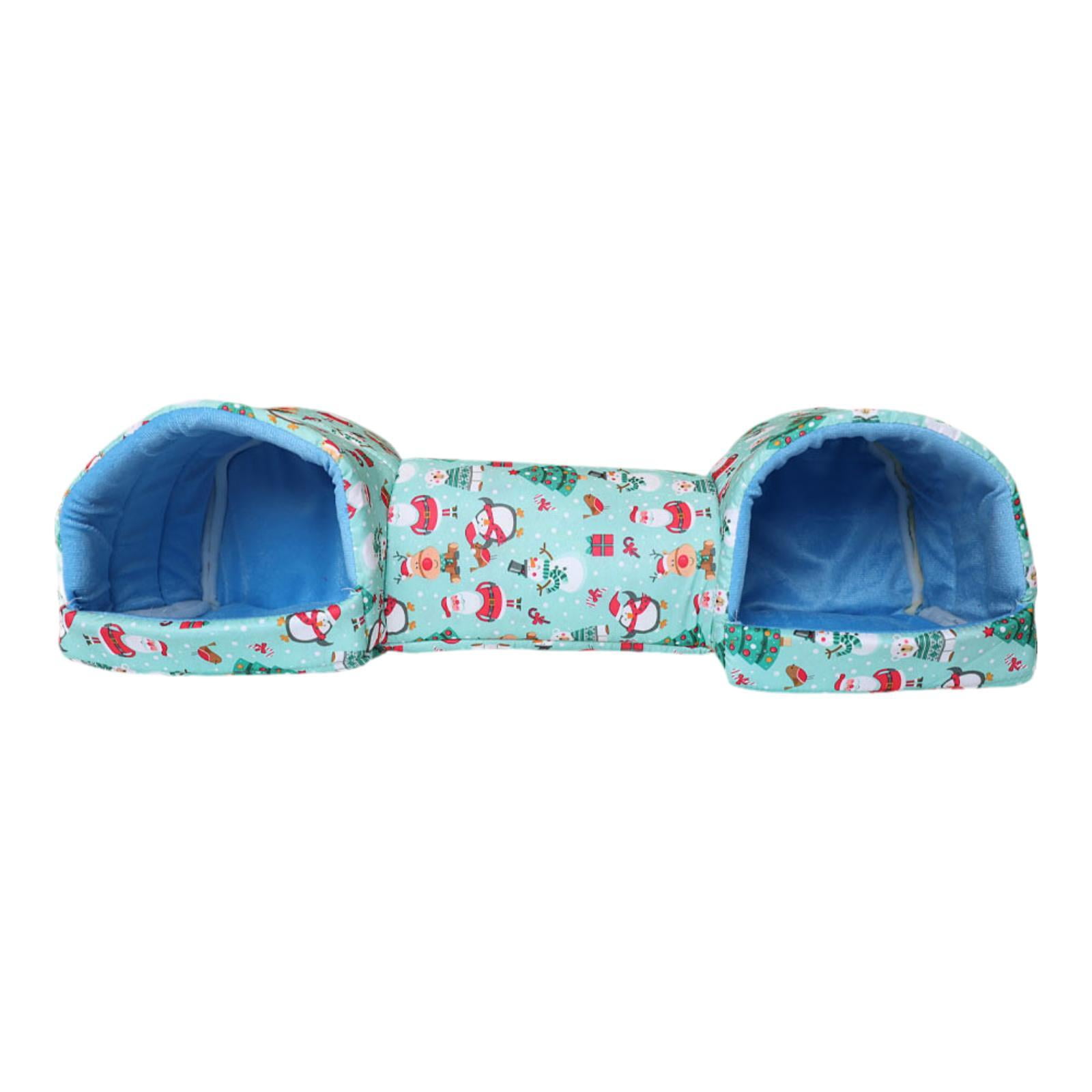 yotijay Hamster Tunnel Bed Cage Accessories Cave for Dwarf s Gerbil Rat Hamster blue snowman