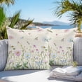 thumbnail image 3 of Throw Pillow Covers 20x20 Inch Set of 2, Vintage Flower Waterproof Outdoor Pillow Covers, Botanical Wildflower Plant Country Daisy Decorative Cushion Pillowcases for Couch, Sofa, Bed, Garden, Patio, 3 of 9