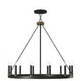 thumbnail image 5 of Acroma  12-light Farmhouse 40In Wagon Wheel Chandelier - 40'' D x 138'' H Black/Brass Matte Brass, Painted N/A, 5 of 5