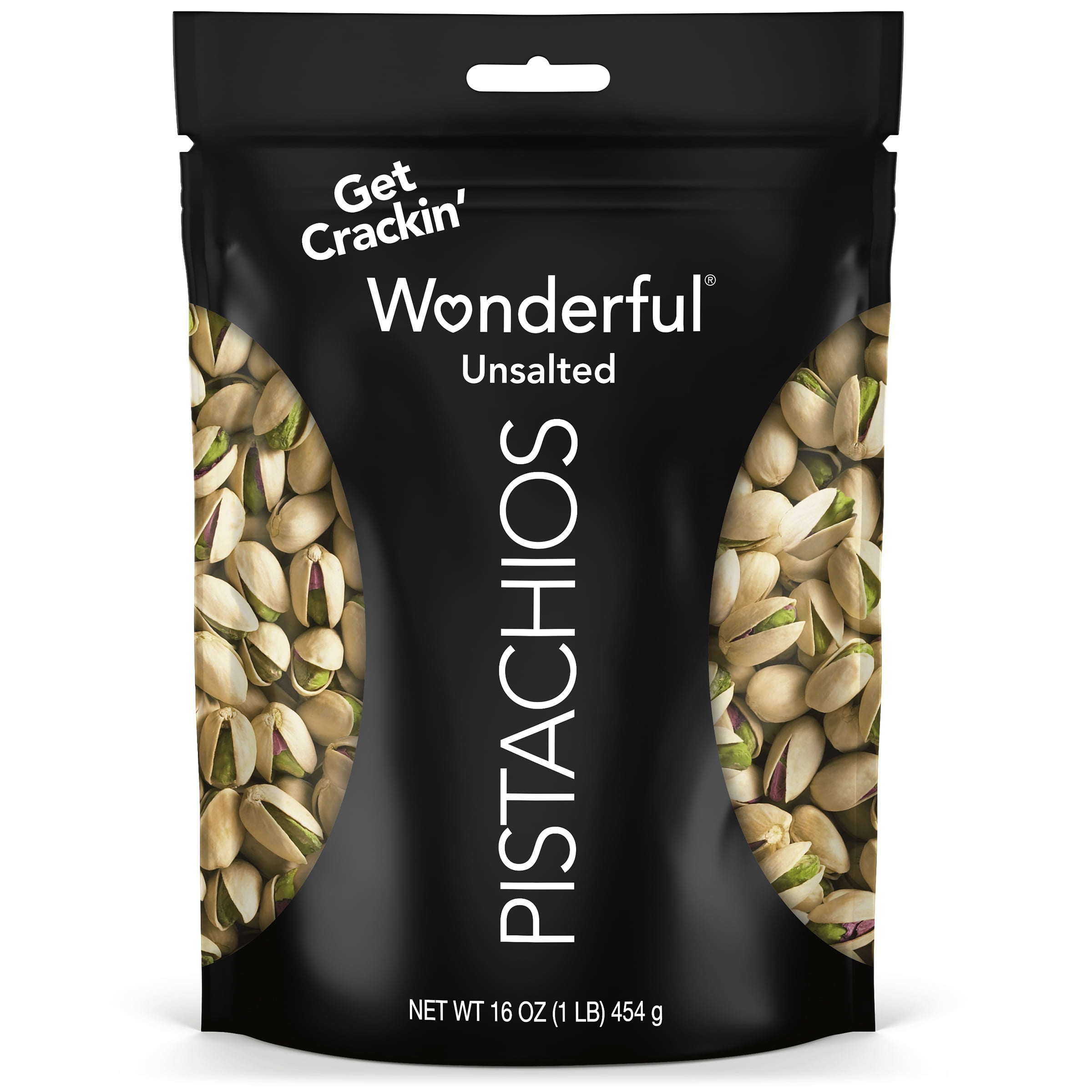 (2 pack) Wonderful Pistachios In-Shell Unsalted Nuts, 16 Ounce Resealable Bag