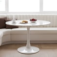 thumbnail image 5 of 42.1" Round Dining Table with MDF Top & Metal Tulip Pedestal Frame for Kitchen, Living Room, Bedroom, White, 5 of 8