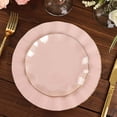 thumbnail image 2 of Efavormart 10 Pack | Blush / Rose Gold 6" Round Plastic Dessert Salad Plates, Disposable Appetizer Plates with Gold Wavy Rim for Wedding, Outdoor Receptions, Banquets, Holiday Dining, 2 of 11