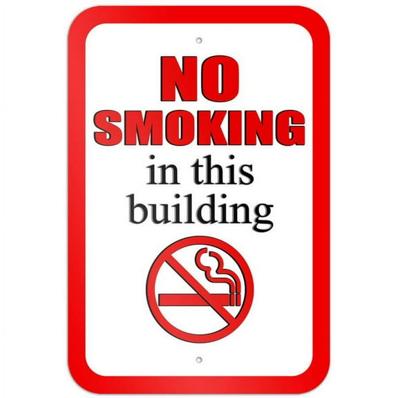 No Smoking in this Building Symbol Sign