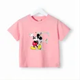 thumbnail image 3 of Marca Disney, camiseta de algodón puro con estampado de Mickey Minnie para verano para niños y niñas, camiseta creativa de calle para bebés, ropa para niños, 3 of 5