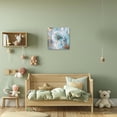 thumbnail image 4 of ZHONGYUTONG Teal Dandelion Canvas Wall Art Grey White Flower Pictures Print Rustic Neutral Floral Painting for Bathroom Decor Framed (24.00" x 24.00"), 4 of 5