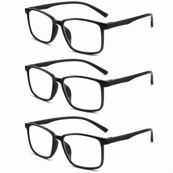 LANLANG 3-Pack Reading Glasses for women men with black frame, 2.00