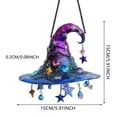 thumbnail image 3 of BNNG Charming Moonlight Witch Acrylic Stained Glass Window Hanging with Gems Sun Catcher Decor Stained Panel Hangings Wall Halloween Decor, Magical Halloween & Gothic Home Decor, 3 of 8