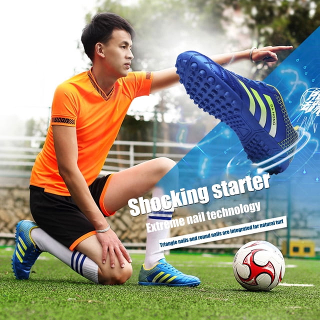 Zapatos de fútbol para niños Botines de fútbol de malla suave Accesorios para exteriores (37 azul) Wdftyju Tenis De Mujer Tenis De Hombre