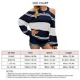 thumbnail image 4 of Women Cold Shoulder Halter Neck Sweater Striped Color Blocking Women Off Shoulder Top for Autumn Winter Dark Blue S, 4 of 4