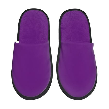 Balery Purple Slient Indoor Furry Fleece Comfort House Shoes Soft Non-Slip Home Shoes Cotton slippers House Slippers-- Large