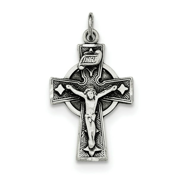 925 Sterling Silver Irlandais 4 Façon Croix Religieux Pendentif Collier Médaille Quatre