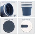 thumbnail image 3 of Joyrses tazas de agua plegables de gel de sílice, tazas de café, mejoradas, cubierta de taza sellada reforzada, taza de camping de viaje de 12 oz (azul + púrpura) 2 piezas... Zhivalor WMPH-1272-4, 3 of 5
