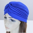 thumbnail image 3 of Turban Bleu pour Femmes en Coton Confortable Toutes Saisons Élégant et Durable, 3 of 8