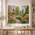 thumbnail image 5 of Spring Tulip Garden Along a Winding Stone Path, Serene Watercolor for Flower Lovers, Botanical Wall Art, Housewarming Gift, Tapestry Wall Hanging for Bedroom and Living Room, 5 of 7
